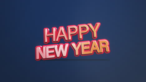 texto de feliz año nuevo moderno y colorido en un degradado azul intenso