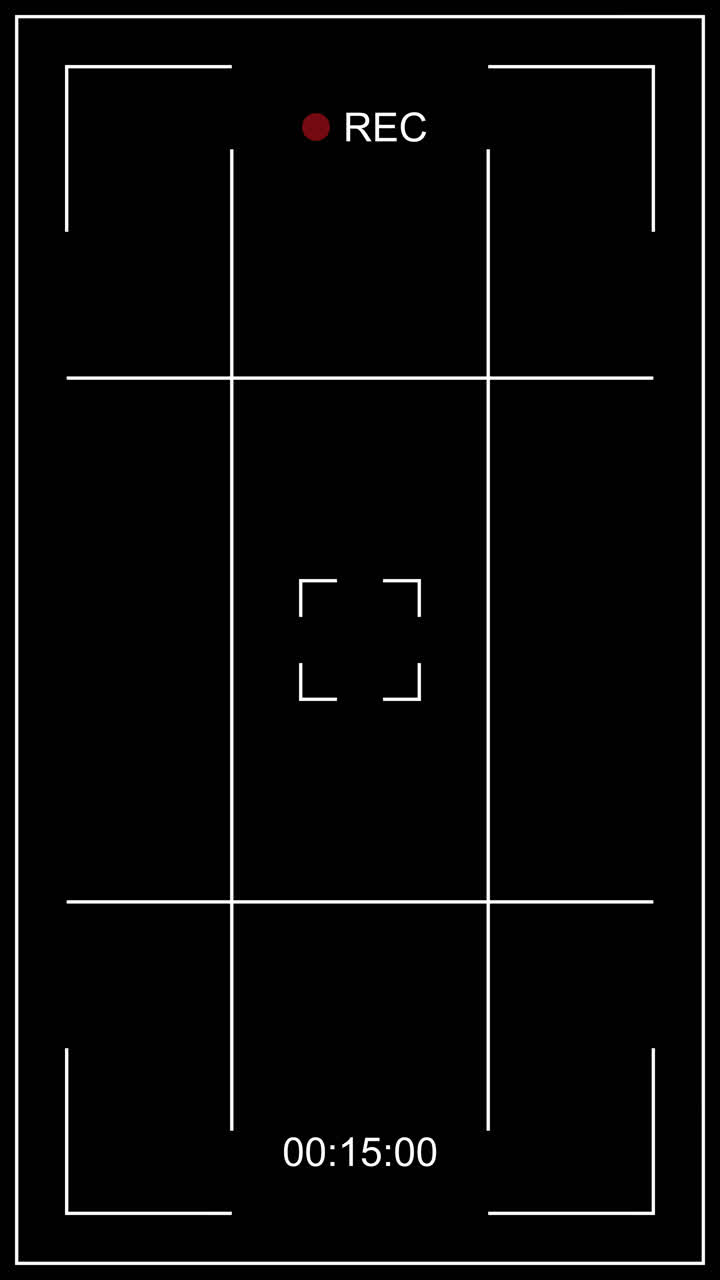 Camera Recording Screen Overlay with Timecode and REC Indicator