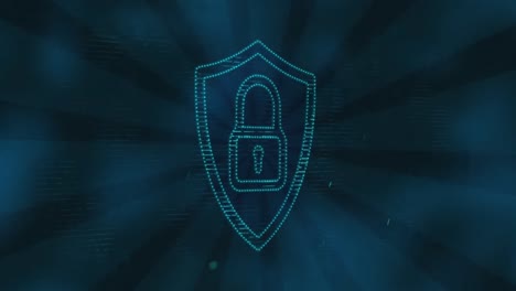 security padlock icon against blue background