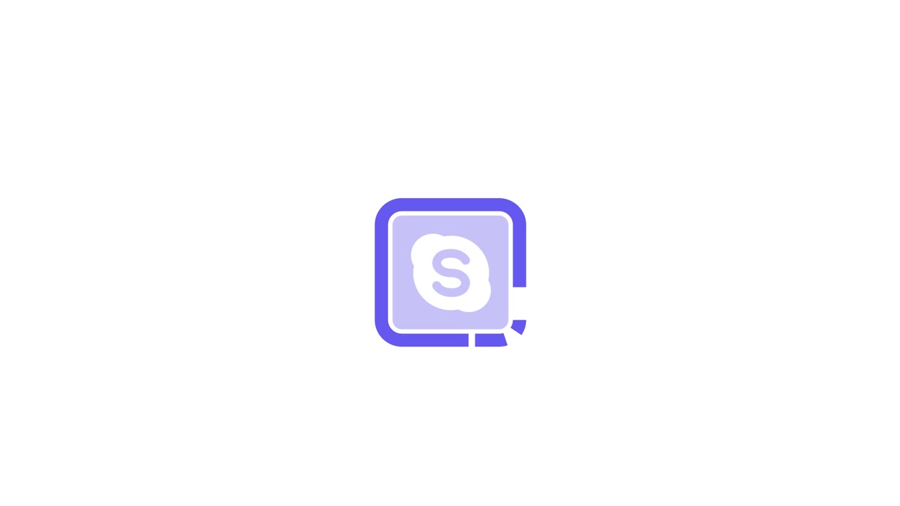 Animazione logo Skype su sfondo bianco