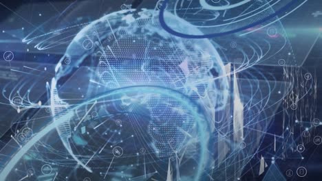 animation of data processing over globe