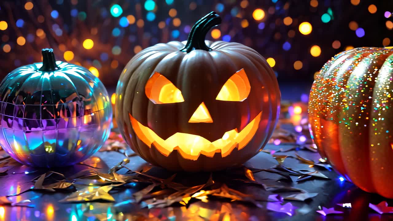 linternas de halloween con brillo y luces