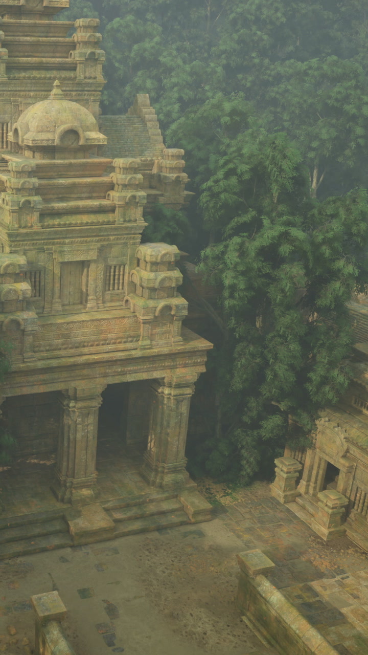 Ancient temple ruins nestled in lush green forest reveal hidden history