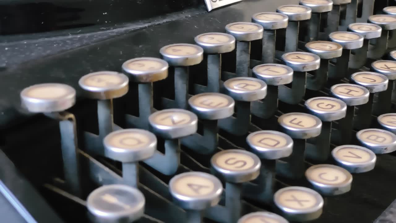 Close-up of an old dusty typewriter