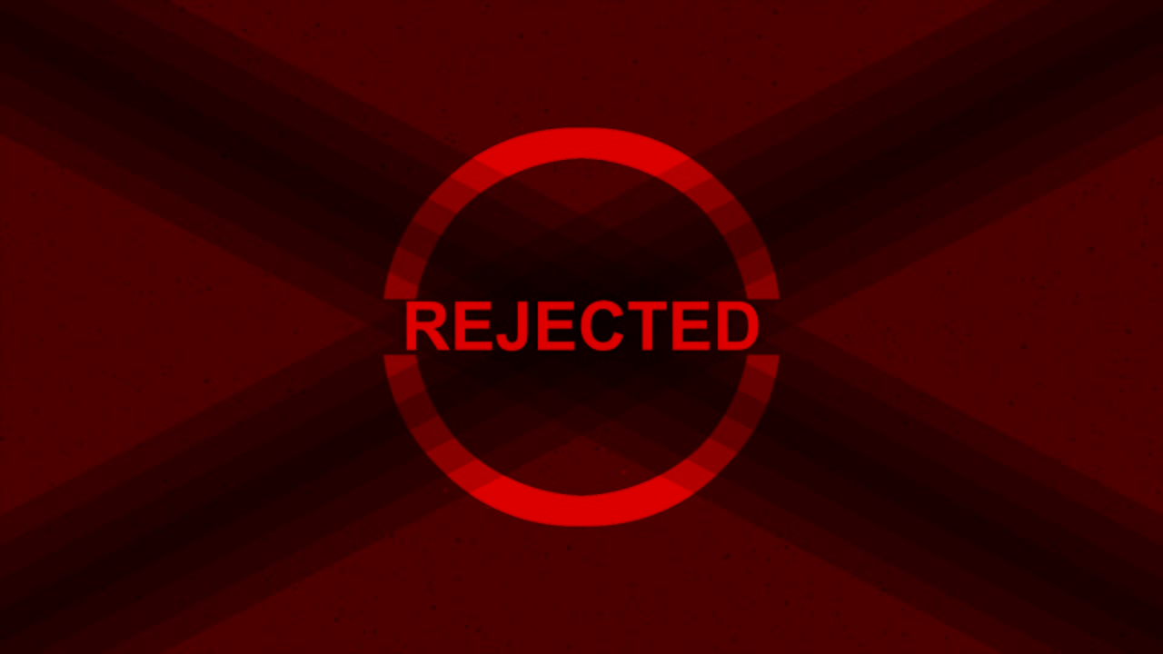 The word Reject indicating a negative result blinking against a red background