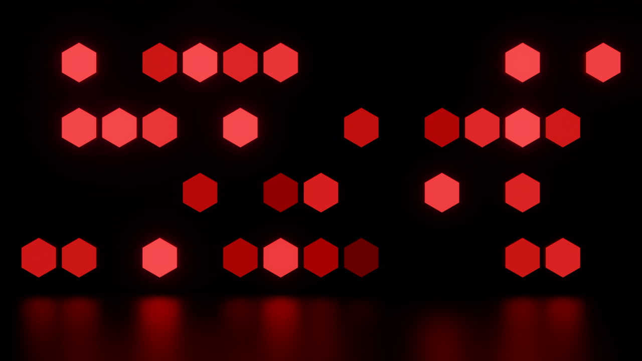빨간 육각형 조명 패턴