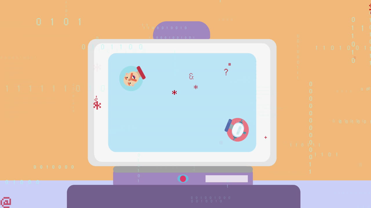 Animation of ai chat on computer and data processing