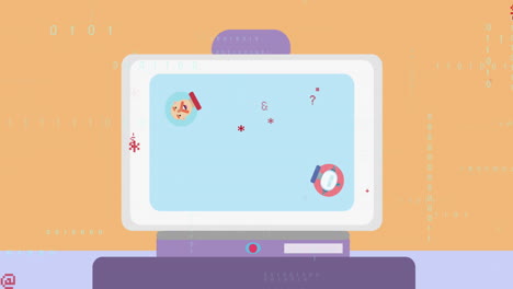 animation of ai chat on computer and data processing