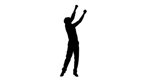 silhouette of businessman celebrating victory