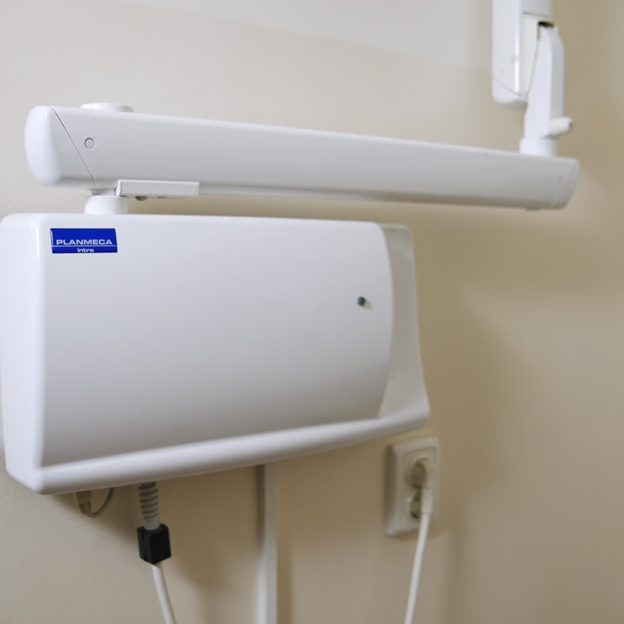 Wall x-ray dental apparatus in the medical cabinet. Equipment in dentist's office