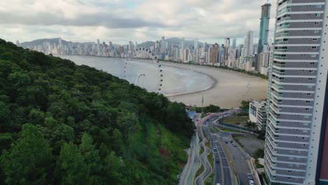 bird-eye-view-of-Balneario-Camboriu-central-beach-and-it-oceanfront-skyscrapers-during-a-sunny-morning-day