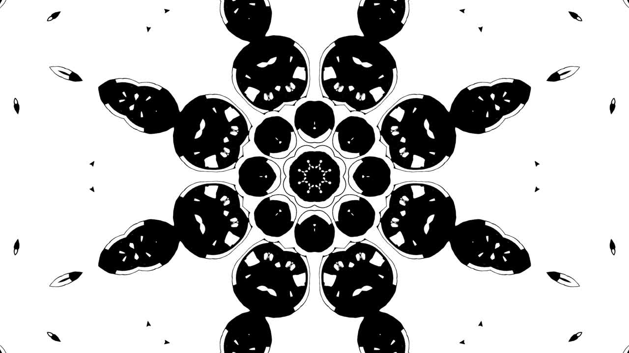 3D abstrakt, utsmykket dekorativ bakgrunn. Hypnotisk, trendy kaleidoskop.