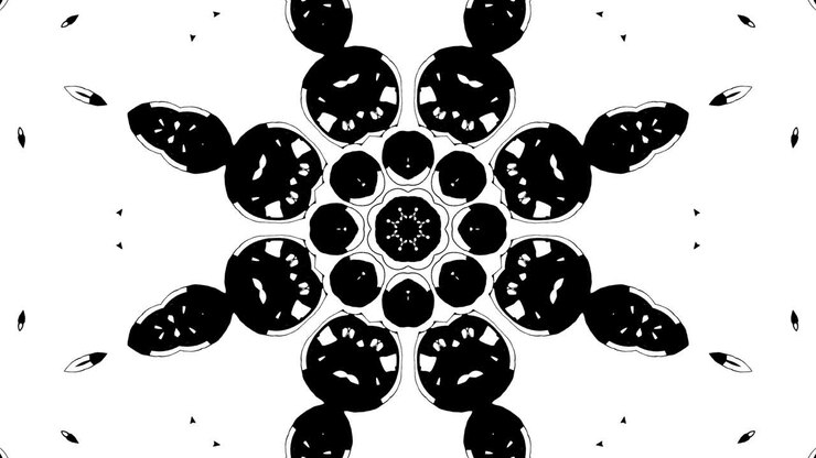 3d abstract ornate decorative background. Hypnotic trendy kaleidoscope.