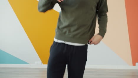 young man performing dynamic street dance