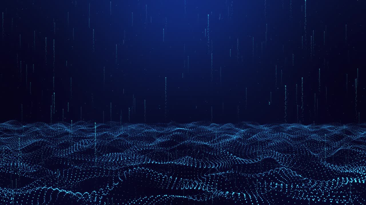 Abstract Digital Rain and Wave Background