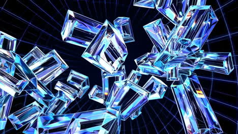 abstract glowing crystals