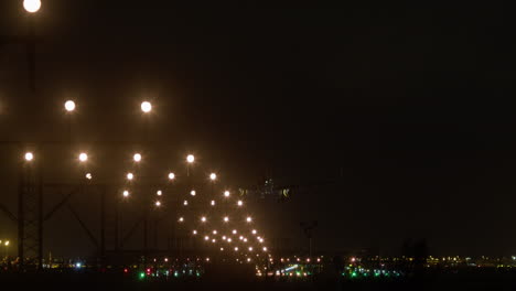 nighttime airport landing perspective