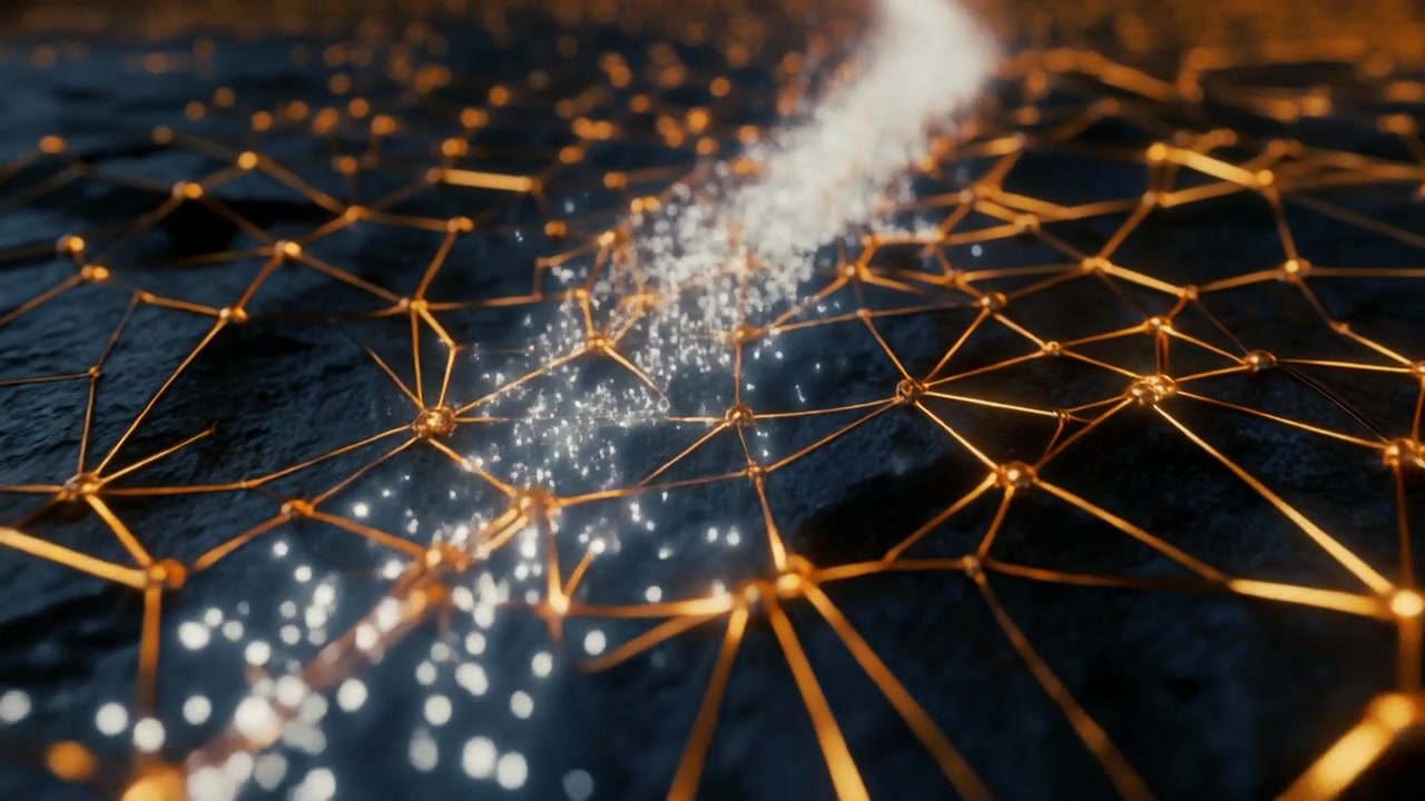 Abstracte Digitale Netwerkverbinding met Gloeiende Datastroom