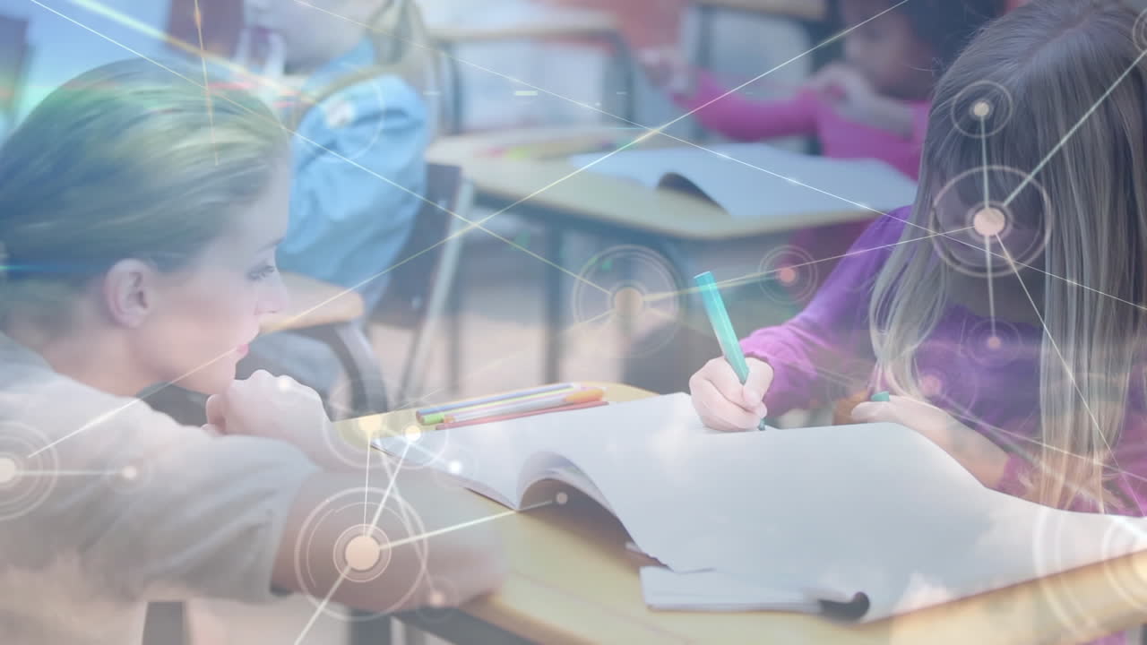 여학생들의 글쓰기를 통한 연결 네트워크의 애니메이션