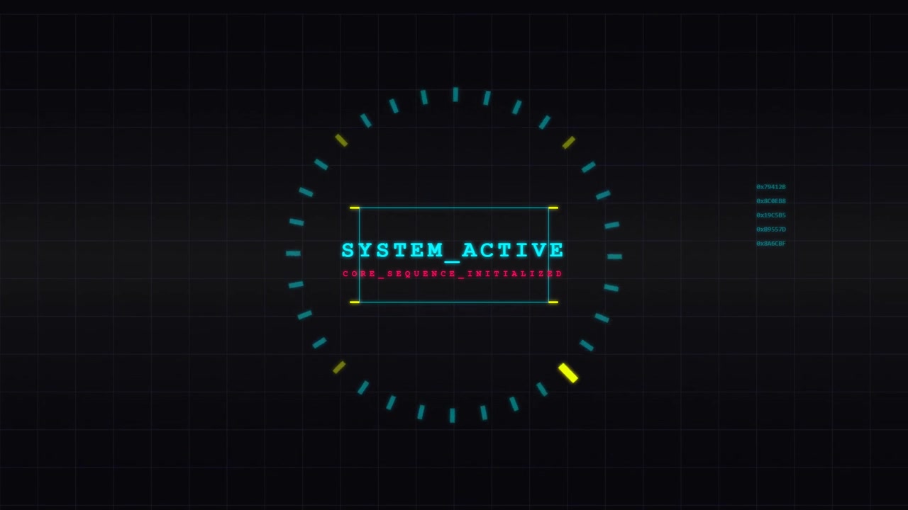 Digital System Active Interface with Rotating Circular Loading Animation
