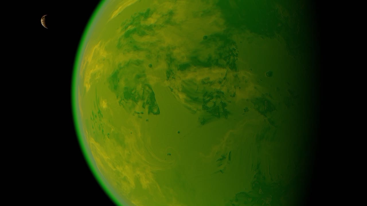 Slowly moving Recorded in manual mode planet HIP 34588 with no start in the background and its moon