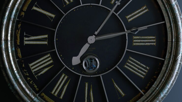 Close-Up View of an Antique Clock with Moving Gears
