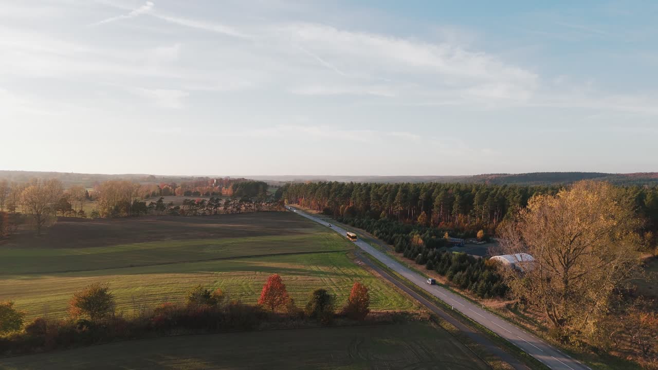 Countryside Sunset in Kivik, Österlen Sweden, Field, Road