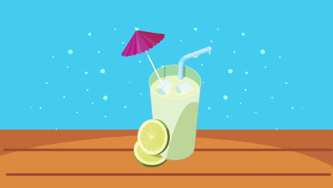 bebida de cóctel de frutas con jugo de limón