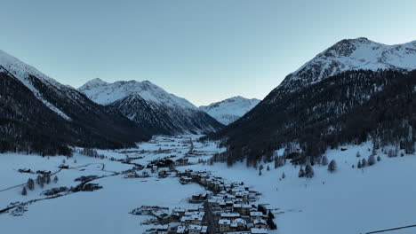 aerial view of livigno, lombardy, italy