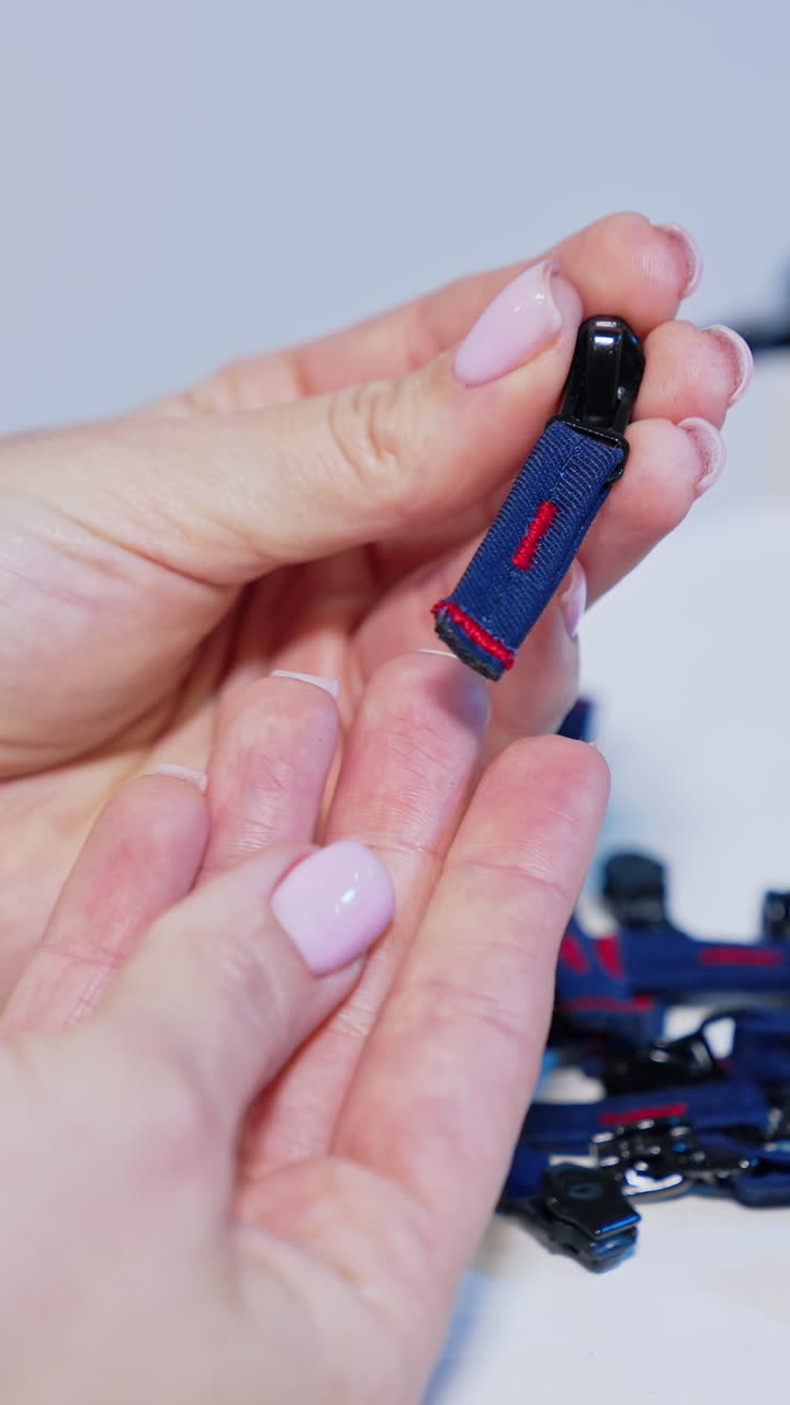 Industrial Textile Sewing machine. Seamstresses working sitting at sewing machines. Vertical video