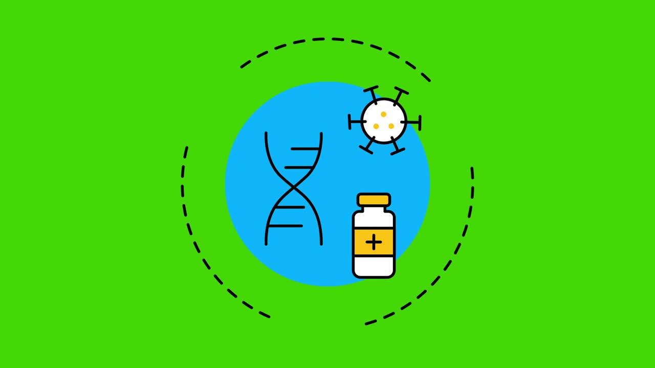 4k видео мультфильмов с медицинскими символами на зеленом фоне.