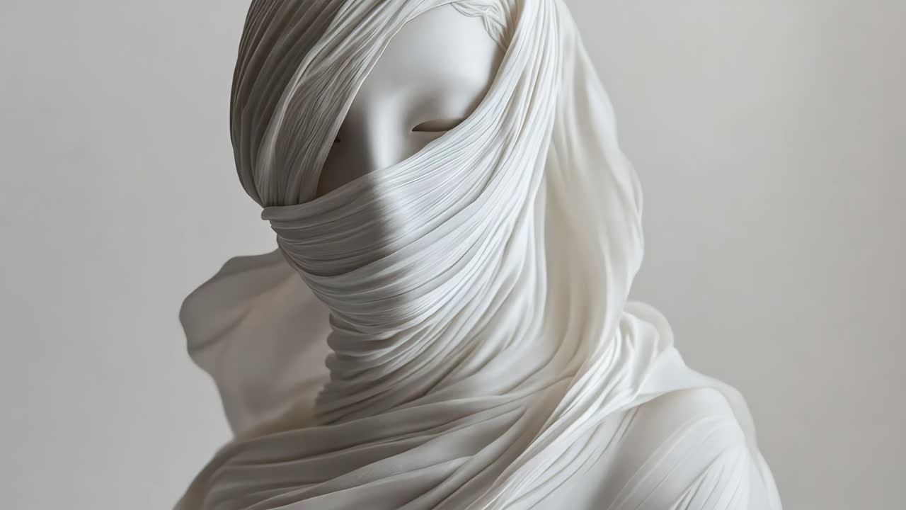 Abstract Sculpted Figure Draped in Fabric