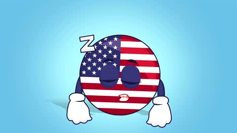 cartoon usa icon flag united states america sleep with face animation