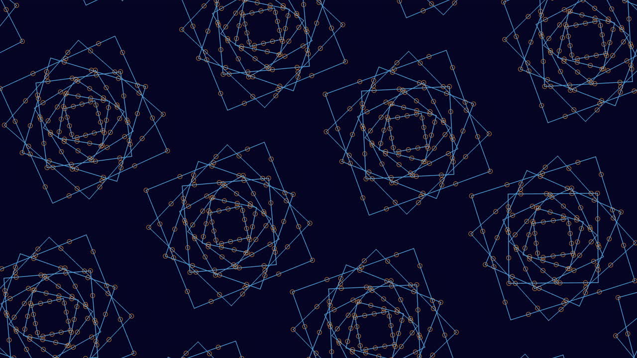 暗い背景の幾何学的な青い線のパターン