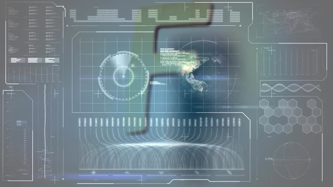 animación del procesamiento de datos sobre la letra f