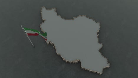 iran map and flag background 4k
