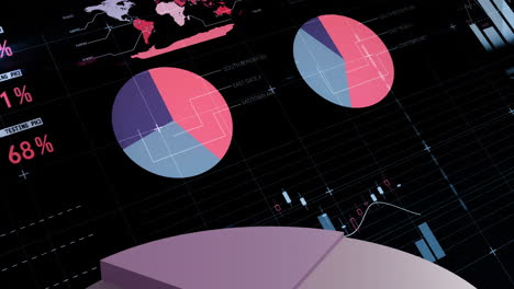 animación del procesamiento de datos financieros a través de la red