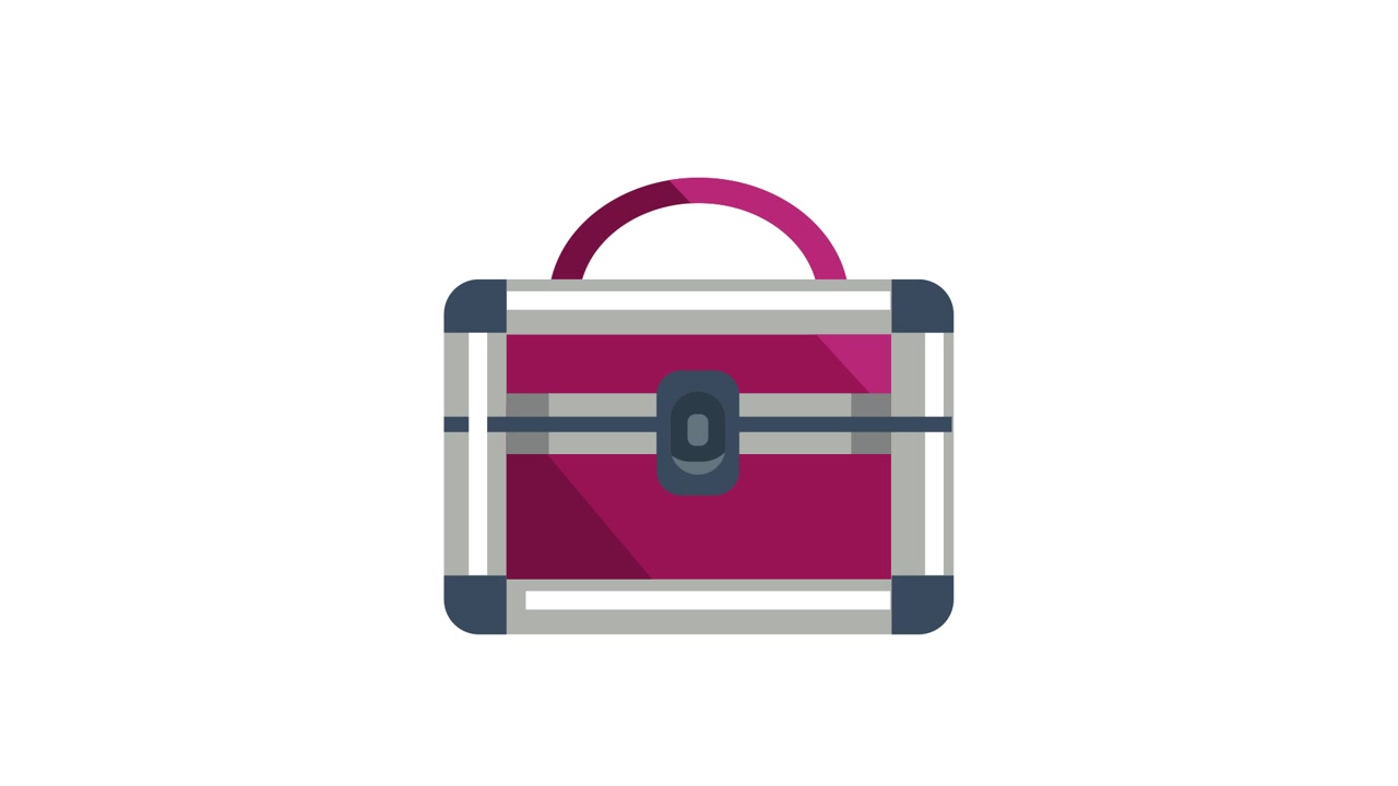Animated Magenta Briefcase or Makeup Case Icon