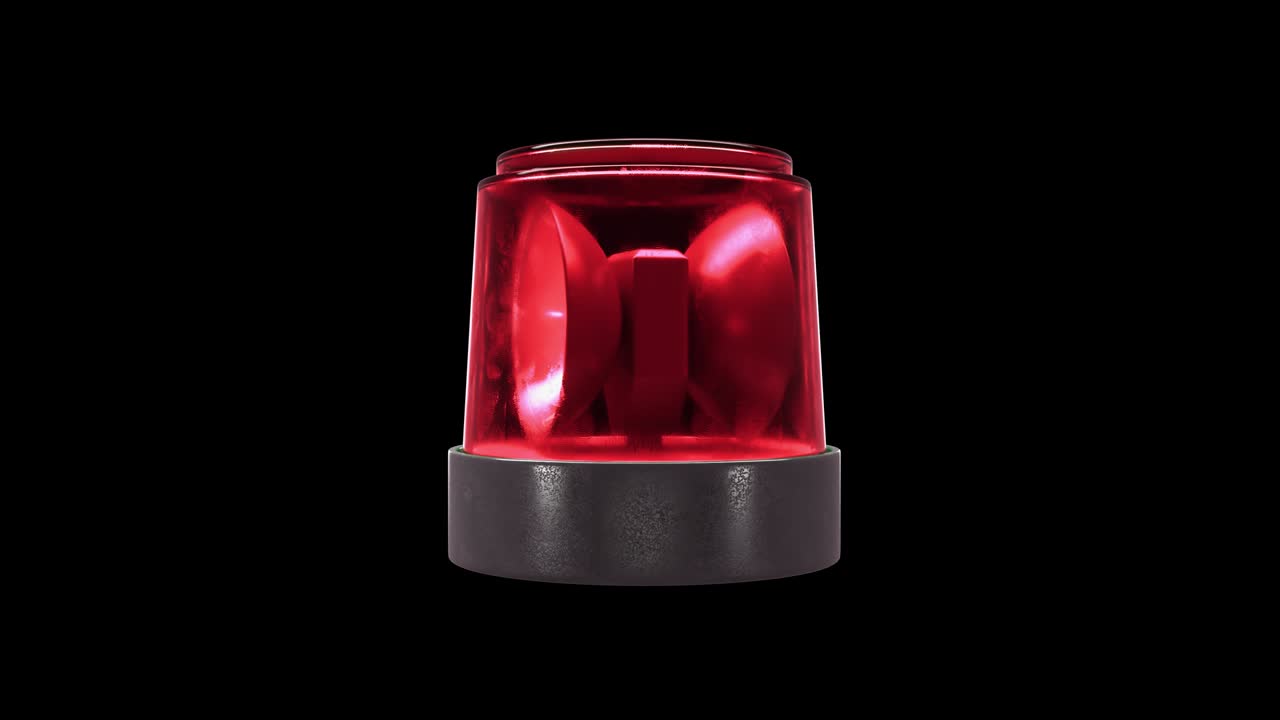 Loop Red warning light with spots and alpha channel