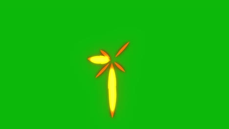 disparo de arma animado de 4k con fuego y humo - efecto de dibujos animados, canal alfa activado, pantalla verde