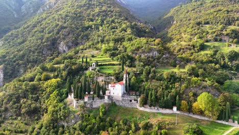 AERIAL--San-Martino-Church-in-Valmadrera,-Italy