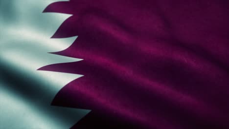 la bandera de qatar ondeando en el viento. la bandera nacional de qatar. el signo de qatar animación de bucle sin costuras. 4k