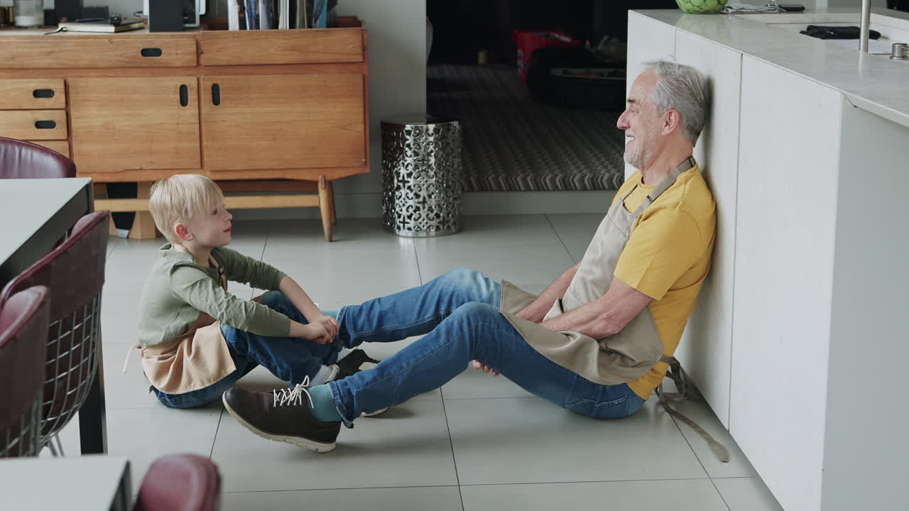 Grandfather and Grandson Bonding at Home