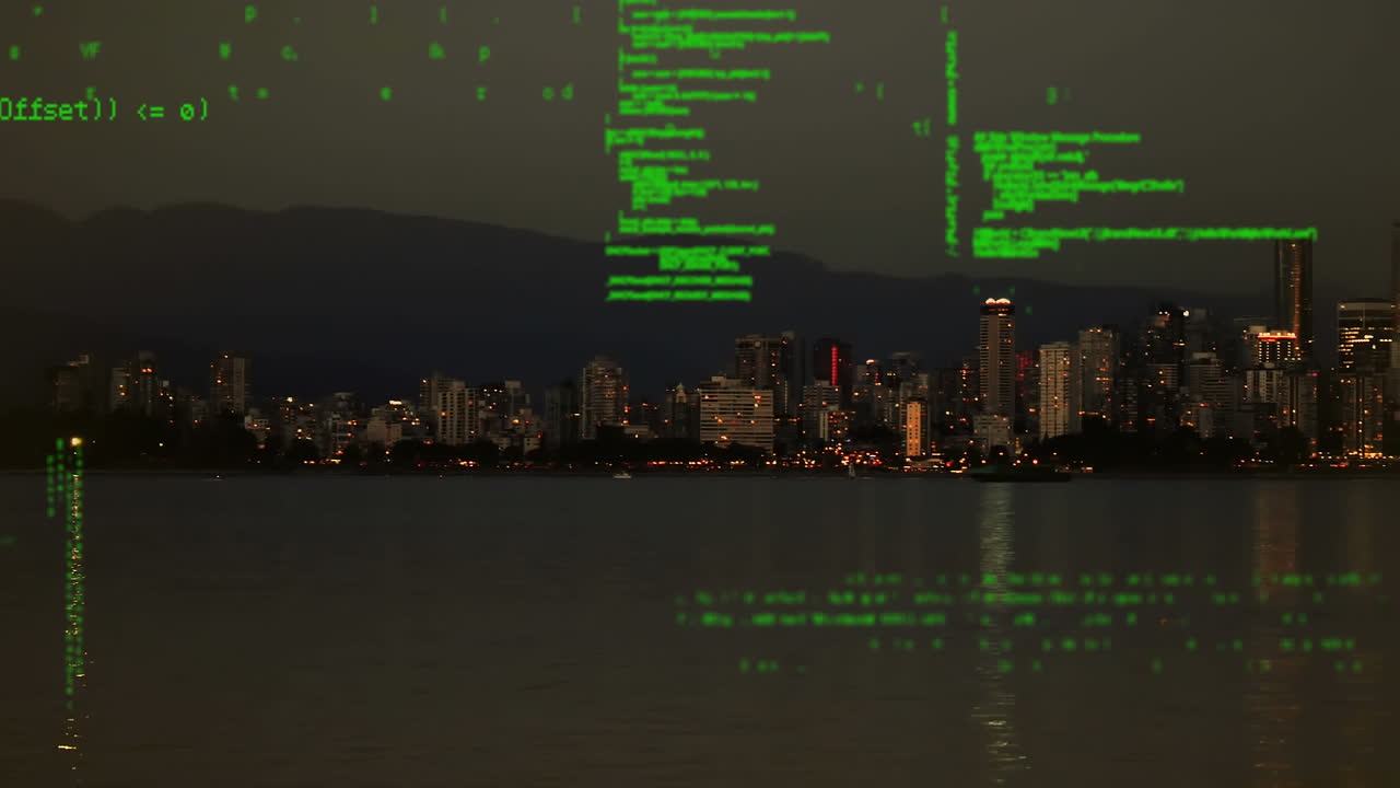 Cityscape and digital codes