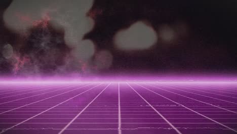 animation of interference and neon lines over blurred background