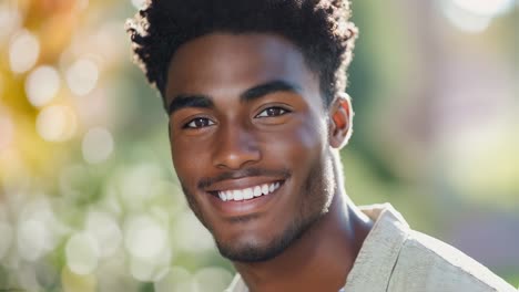 portrait of a smiling man in a park