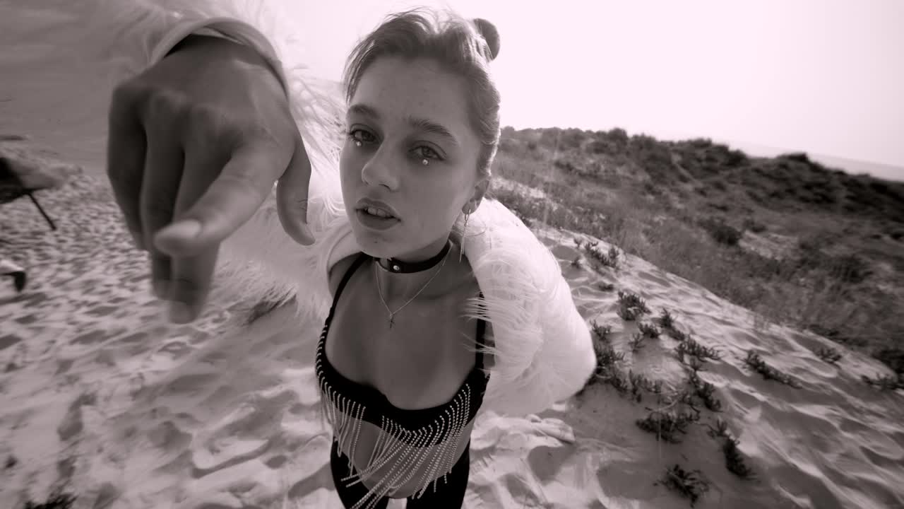 Monochrome beach photoshoot