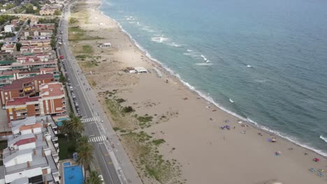 aerial views of castelledefels beach nearby barcelona