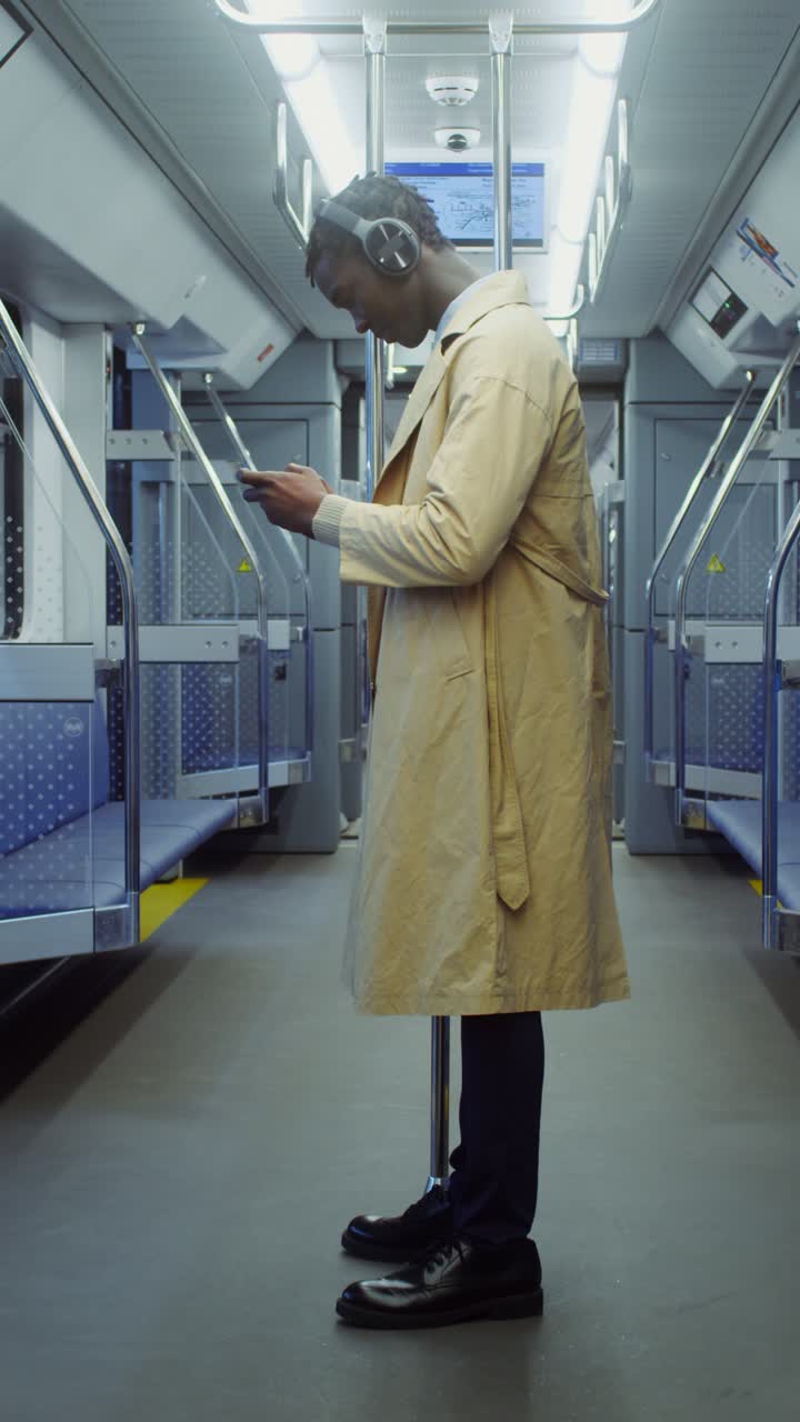 A man riding the subway