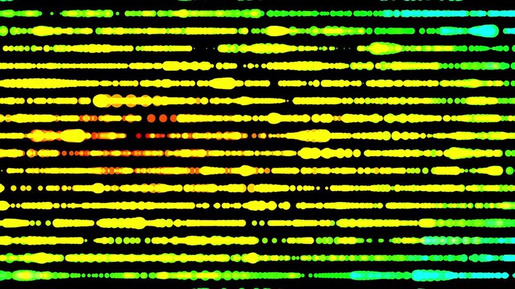 Abstraktes, farbiges, fließendes Linienvideo